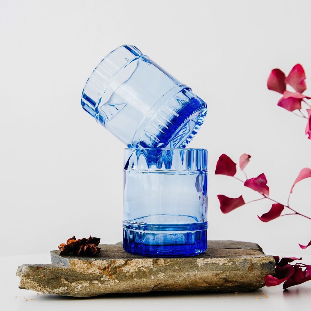 Set čaša, apciklirano staklo, dizajn i izrada: Lucirmás || fotografija: ljubaznošću Lucirmás