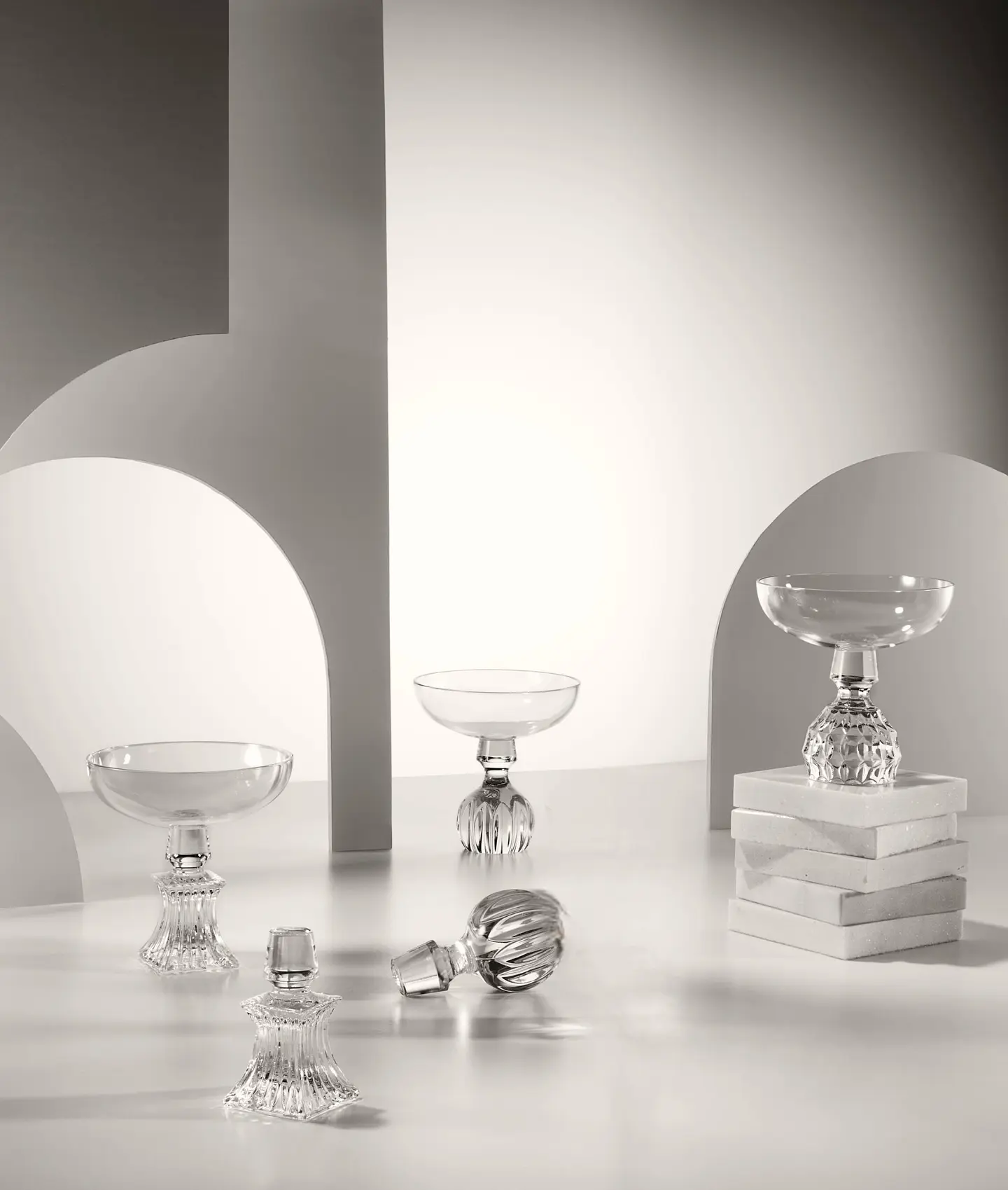 Šampanjske čaše iz kolekcije Half Cut, dizajn Lija Bruma || fotografija: ljubaznošću Lee Broom